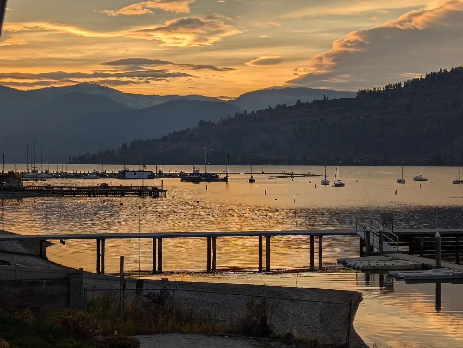 Sunset over Okanagan Lake at Okanagan Landing, Vernon